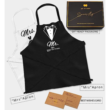 Mr and Mrs Apron Gift Set for Couples