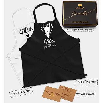 Mr and Mrs Apron Gift Set for Couples