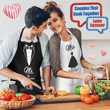 Mr and Mrs Apron Gift Set for Couples