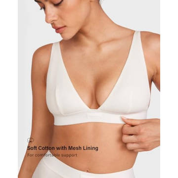 INLYRIC Women's Cotton Plunge Bralette Comfort Style