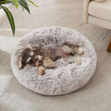 WESTERN HOME WH Calming Dog & Cat Bed, Anti-Anxiety Donut Cuddler Warming Cozy Soft Round Bed, Fluff...