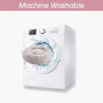 WESTERN HOME WH Calming Dog & Cat Bed, Anti-Anxiety Donut Cuddler Warming Cozy Soft Round Bed, Fluffy Faux Fur Plush Cushion Bed for Small Medium Dogs and Cats (20"/24"/27"/30")