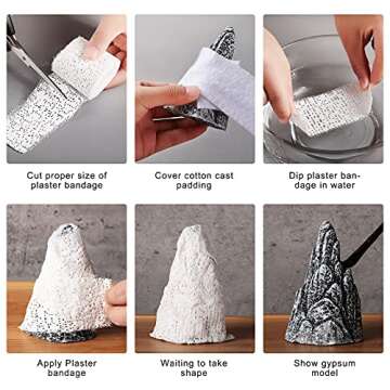 2 Rolls Plaster Cloth Plaster Wrap Rolls Plaster Gauze Easy to Use Halloween DIY Crafts for Wrap Strips, Belly Cast, Making Scenery Construction, Hobby Crafts (2 Inch x 8.8 Feet)