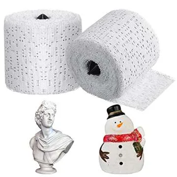 2 Rolls Plaster Cloth Plaster Wrap Rolls Plaster Gauze Easy to Use Halloween DIY Crafts for Wrap Strips, Belly Cast, Making Scenery Construction, Hobby Crafts (2 Inch x 8.8 Feet)