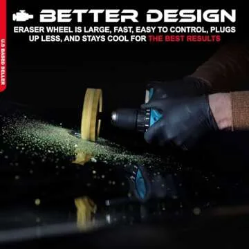 ABN Rubber Eraser Wheel 4in Pad & Adapter 1-Pack – Pinstripe, Adhesive Remover, Vinyl Decal, Graphics Removal Tool