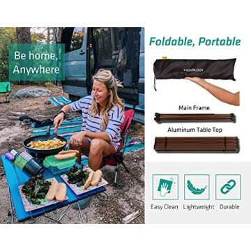 TREKOLOGY Portable Folding Table - Ideal for Outdoor Fun