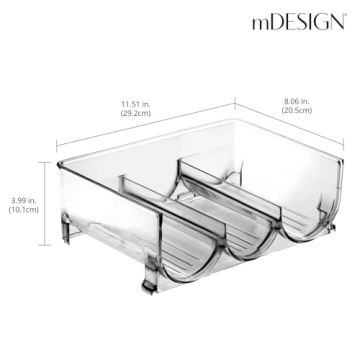 mDesign Stackable Plastic Wine Rack - 3 Bottle Organizer