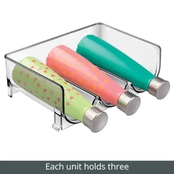 mDesign Stackable Plastic Wine Rack - 3 Bottle Organizer