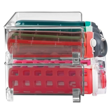 mDesign Stackable Plastic Wine Rack - 3 Bottle Organizer