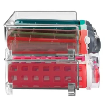 mDesign Stackable Plastic Wine Rack - 3 Bottle Organizer