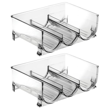 mDesign Stackable Plastic Wine Rack - 3 Bottle Organizer