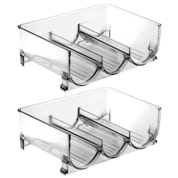 mDesign Stackable Plastic Wine Rack - 3 Bottle Organizer