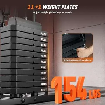 Home Gym with 154LBS Weight Stack, Multi Exercise Equipment with Leg Press, Cable Machine Exercise Equipment for Full Body Workout