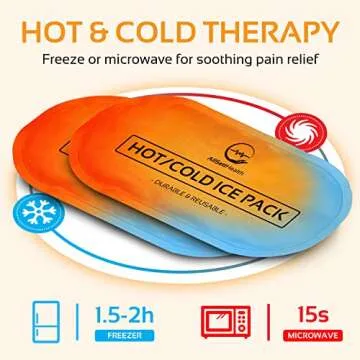 AllSett Health Reusable Hot and Cold Gel Ice Packs for Injuries | Cold Compress, Ice Pack, Gel Ice Packs, Cold Pack, Gel ice Pack, Cold Packs for Injuries, 10.5 in Long x 5 in Wide, | 4 Pack