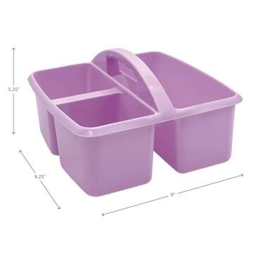 Lavender Portable Plastic Storage Caddy 6-Pack for Organization
