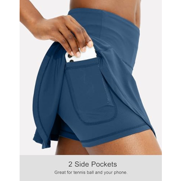 SANTINY Pleated Tennis Skirt - High Waisted Athletic Wear
