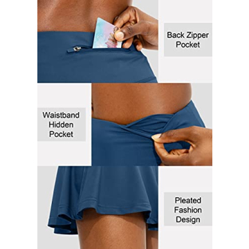 SANTINY Pleated Tennis Skirt - High Waisted Athletic Wear