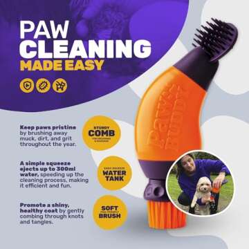 Paw Buddy - Dog Paw Cleaner - Fastest Way to Clean Muddy Dog Paws - Cleans & Removes, Dirt, Mud, Deb...