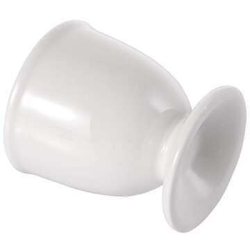 Yesland 8 Pack Ceramic Egg Cups, Porcelain White Egg Stand Holders for Soft Hard Boiled Eggs for Breakfast Party Dinning Time(1.75 x 2.1 x 1.75 Inches)