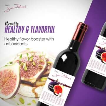 Chef Jean Pierre's Italian Balsamic Vinegar - 200ml (7oz) Rich Black Mission Fig Flavor, 18-Years Traditional Barrel Aged - Ideal For Enhancing Your Meals