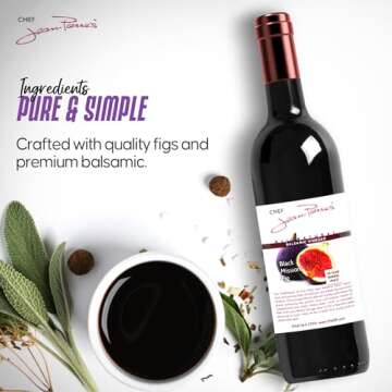 Chef Jean Pierre's Italian Balsamic Vinegar - 200ml (7oz) Rich Black Mission Fig Flavor, 18-Years Traditional Barrel Aged - Ideal For Enhancing Your Meals