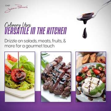 Chef Jean Pierre's Italian Balsamic Vinegar - 200ml (7oz) Rich Black Mission Fig Flavor, 18-Years Traditional Barrel Aged - Ideal For Enhancing Your Meals