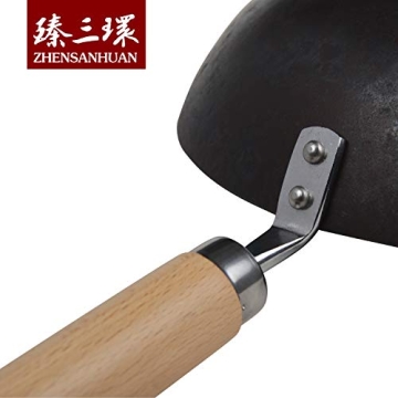 Premium Hand-Hammered Iron Wok for Induction Cooking