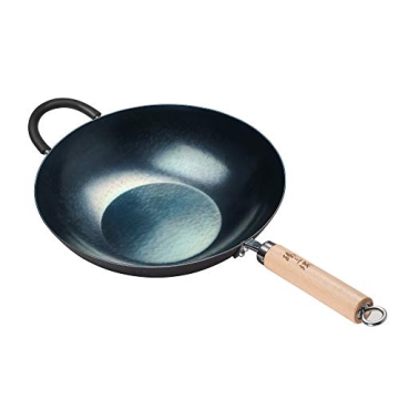 Premium Hand-Hammered Iron Wok for Induction Cooking