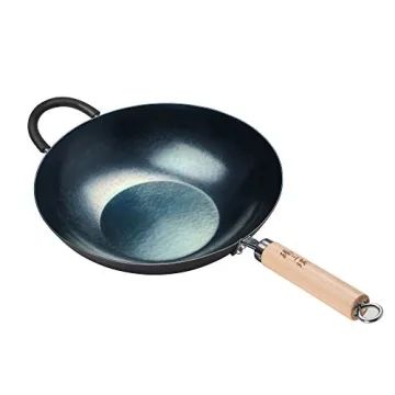 Premium Hand-Hammered Iron Wok for Induction Cooking