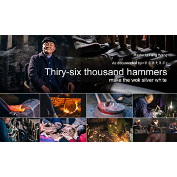 Premium Hand-Hammered Iron Wok for Induction Cooking