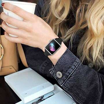 OULUCCI Compatible Apple Watch Bands For women 38/40/41/42/44/45/46/49mm, Top Slim Grain Leather Band Replacement Strap For iWatch Ultra SE SE2 Series 10/9/8/7/6/5/4/3/2/1