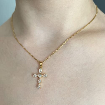 Dainty BLUEW Cross Pendant Necklace for Women - Stylish Jewelry