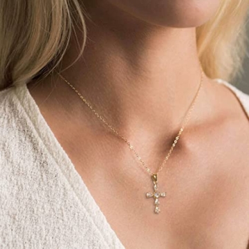 Dainty BLUEW Cross Pendant Necklace for Women - Stylish Jewelry