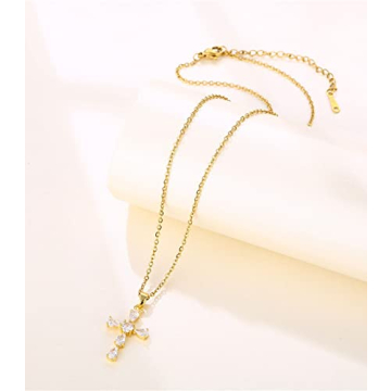 Dainty BLUEW Cross Pendant Necklace for Women - Stylish Jewelry