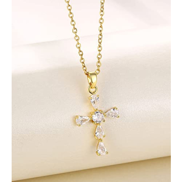 Dainty BLUEW Cross Pendant Necklace for Women - Stylish Jewelry