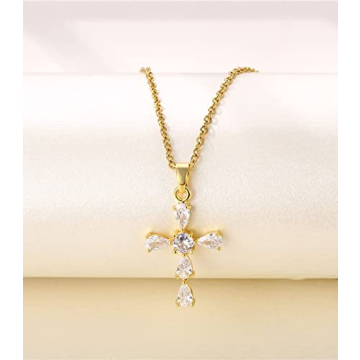 Dainty BLUEW Cross Pendant Necklace for Women - Stylish Jewelry