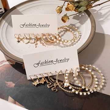 30 Pairs Gold Hoop Earrings Set for Women Fashion Trendy Jewelry