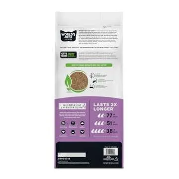 WORLD'S BEST CAT LITTER Multiple Cat Lavender Scented 32-Pounds - Natural Ingredients, Quick Clumping, Flushable, 99% Dust Free & Made in USA - Calming Fragrance & Long-Lasting Odor Control
