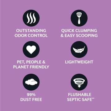 WORLD'S BEST CAT LITTER Multiple Cat Lavender Scented 32-Pounds - Natural Ingredients, Quick Clumping, Flushable, 99% Dust Free & Made in USA - Calming Fragrance & Long-Lasting Odor Control