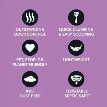 WORLD'S BEST CAT LITTER Multiple Cat Lavender Scented 32-Pounds - Natural Ingredients, Quick Clumping, Flushable, 99% Dust Free & Made in USA - Calming Fragrance & Long-Lasting Odor Control