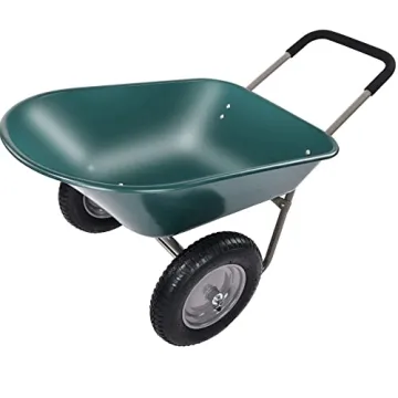 Elevon Dual-Wheel Home Garden Yard Utility Wheelbarrow Cart with Built-in Stand