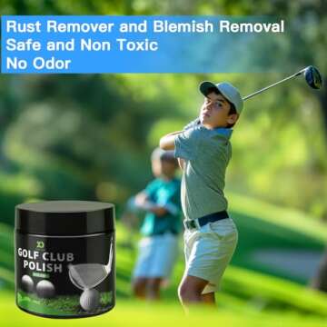 XQ XIAO QIAO Golf Club Polish - 10oz Golf Club Cleaner - Large Capacity Golf Club Polishing Kit Essential Golf Accessories for Men - Metal Polish Removes Rust and Scratches, Best Golf Gifts for Men