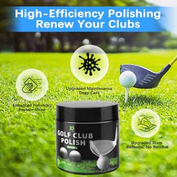XQ XIAO QIAO Golf Club Polish - 10oz Golf Club Cleaner - Large Capacity Golf Club Polishing Kit Essential Golf Accessories for Men - Metal Polish Removes Rust and Scratches, Best Golf Gifts for Men