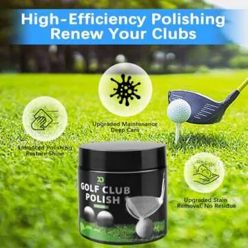 XQ XIAO QIAO Golf Club Polish - 10oz Golf Club Cleaner - Large Capacity Golf Club Polishing Kit Essential Golf Accessories for Men - Metal Polish Removes Rust and Scratches, Best Golf Gifts for Men