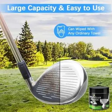 XQ XIAO QIAO Golf Club Polish - 10oz Golf Club Cleaner - Large Capacity Golf Club Polishing Kit Essential Golf Accessories for Men - Metal Polish Removes Rust and Scratches, Best Golf Gifts for Men