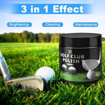 XQ XIAO QIAO Golf Club Polish - 10oz Golf Club Cleaner - Large Capacity Golf Club Polishing Kit Essential Golf Accessories for Men - Metal Polish Removes Rust and Scratches, Best Golf Gifts for Men