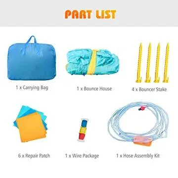 HONEY JOY Inflatable Water Slide, Giant Water Park Castle Bouncy House for Backyard, Climbing Wall, Splash Pool, Outdoor Blow up Water Slides Inflatables for Kids and Adults(Without Blower)