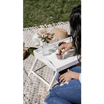 Multipurpose Wood Bed Tray with Phone Holder for All Ages