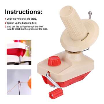Hand Operated Yarn Winder for Easy Crafting Organization
