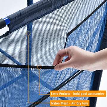AOBEN Pool Storage Bin - Rolling Mesh Organizer for Swim Accessories